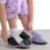 TapGolden Charcoal Grey Slippers, Extra Wide & Adjustable for Seniors